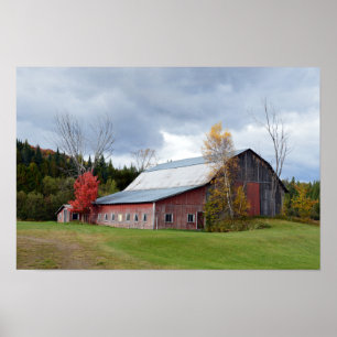 Poster Nuages d'orage sur grange du Vermont
