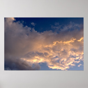 Poster Nuages dorés au coucher du soleil