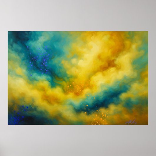 Poster Nuages et couleurs vifs (Devant)