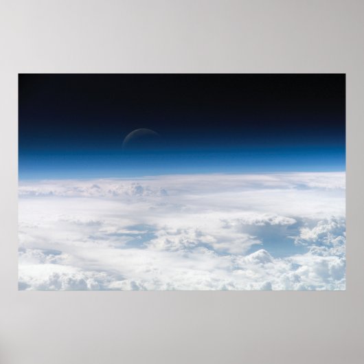 Poster Nuages et lune faible (Devant)