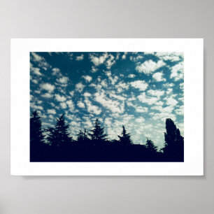 Poster Nuages et ombres Ciel bleu Photographie couleur