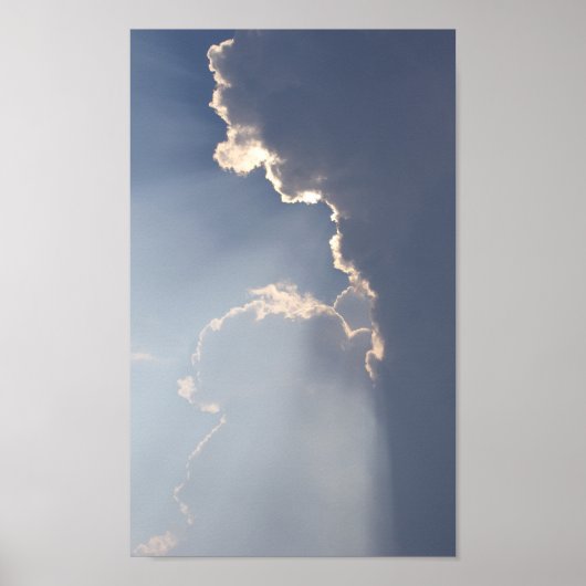 Poster Nuages et rayons du soleil (Devant)