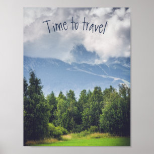 Poster Nuages flottants sur montagnes personnalisables