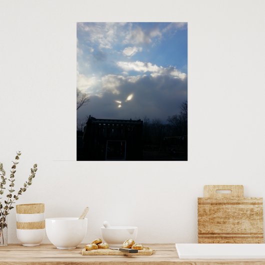 Poster Nuages fluides aux yeux de chat (Cuisine)