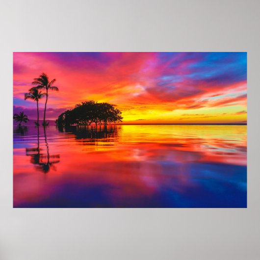 Poster Nuages majestueux et réflexion (Devant)