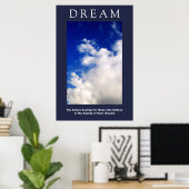 Poster Nuages Motivationnels De Rêve, Attitude Ciel Bleu (Bureau à domicile)