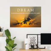 Poster Nuages Motivationnels de rêve, coucher de soleil d (Bureau à domicile)