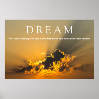 Poster Nuages Motivationnels de rêve, coucher de soleil d