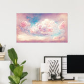 Poster Nuages Pastel Rose Cloudscape Art (Bureau à domicile)