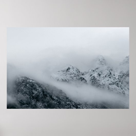 Poster Nuages qui s'écoulent sur les montagnes (Devant)