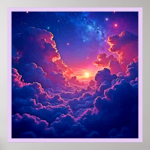 Poster Nuages Rêveurs : Magie Artistique du Coucher de So