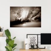 Poster Nuages Sepia, Ciel et Sunset Liberté Motivationnel (Bureau à domicile)