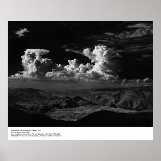 Poster Nuages sur le désert, 1965, par Ansel Adams (Devant)