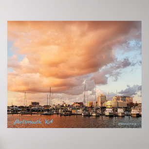 Poster Nuages sur Tidewater Yacht Marina Portsmouth VA