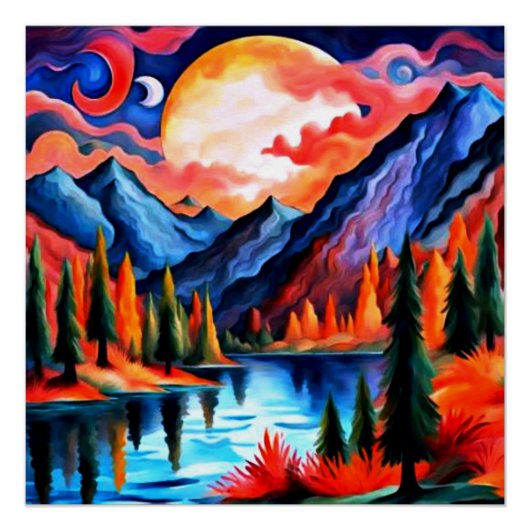 Poster Nuages traversant la lune (Devant)