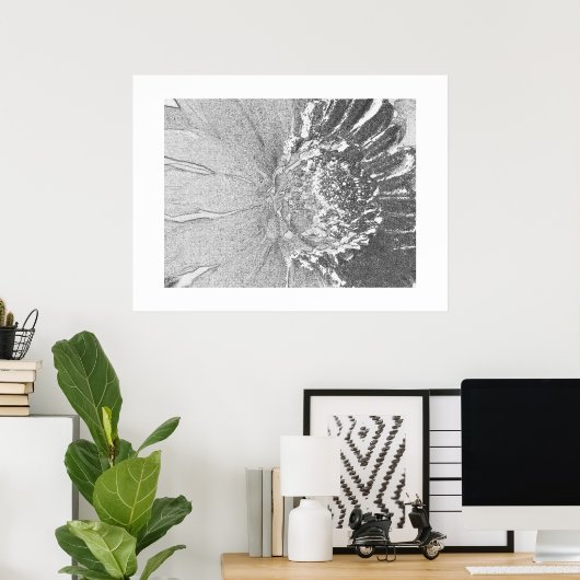 Poster Nuances de marais gris floral (Bureau à domicile)