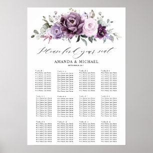 Poster Nuances de pourpre Dusty Blooms Guest Seest Chart