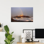 Poster Nubble Lighthouse Arc en ciel après la tempête (Bureau à domicile)