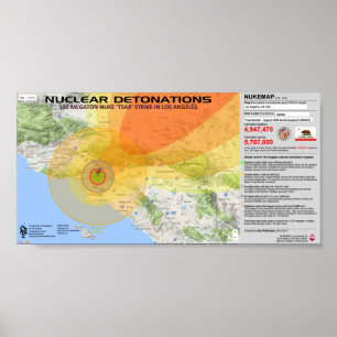 Poster Nuclear Detonations - Los Angeles