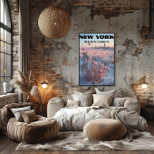 Poster Nueva York: Arte Linea contemporáneo, coordenadas.