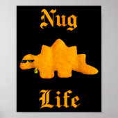 Poster Nug Life Dinosaur Chicken Nugget Funny Retro (Devant)