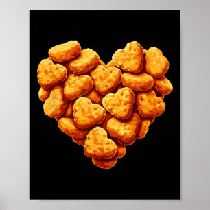 Poster Nuggets de poulet sont mon cœur de la Saint-Valent