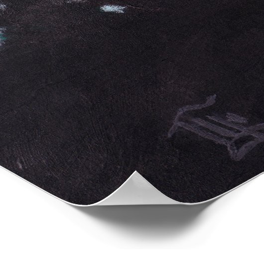 Poster Nuit À feuillage persistant venteuse : Imprimer (Coin)