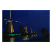 Poster Nuit à Kinderdijk (Devant)