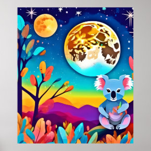 Poster Nuit au Clair de Lune d'un Koala
