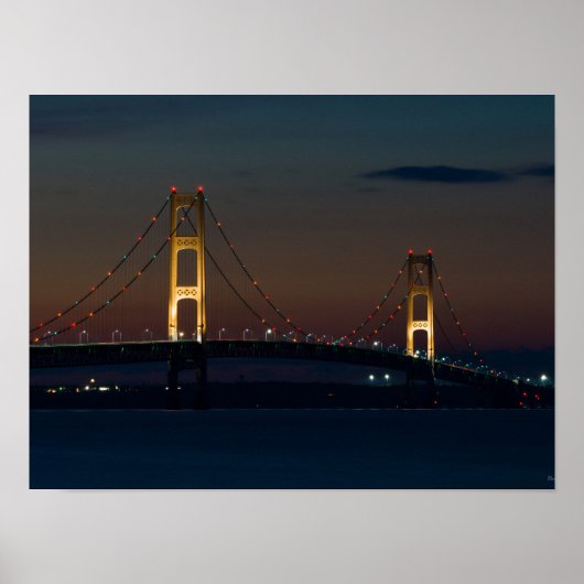Poster Nuit Au Pont Mackinac (Devant)