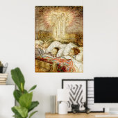 Poster Nuit avant Noël Enfants au lit (Bureau à domicile)