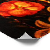 Poster NUIT AVEC ROSES, rouge noir jaune (Coin)