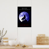 Poster Nuit bleue du loup Motivation Courage (Cuisine)