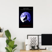 Poster Nuit bleue du loup Motivation Courage (Bureau à domicile)