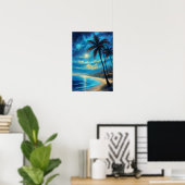 Poster Nuit céleste sur une plage tropicale (Bureau à domicile)