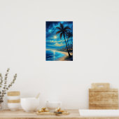 Poster Nuit céleste sur une plage tropicale (Cuisine)