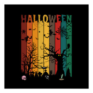 Poster Nuit Colorée d'Halloween