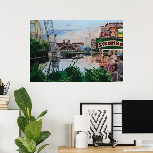 Poster Nuit d'août chaud (Bureau à domicile)