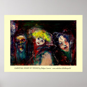 Poster NUIT DE CARNAVAL À VENISE Mascarade Vénitienne Mas