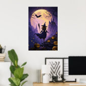 Poster Nuit de fête d'Halloween v2 (Bureau à domicile)