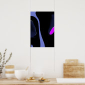 Poster Nuit de la Comète : Bleu Abstrait, Violet & Noir (Cuisine)