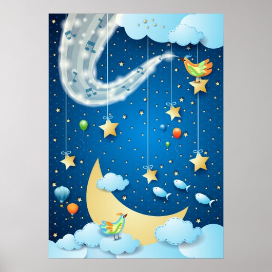 Poster Nuit de musique et grande lune (Devant)