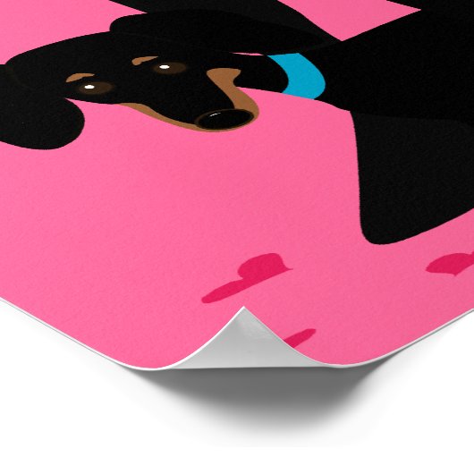 Poster Nuit des filles - Dachshund (Coin)