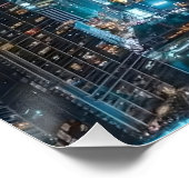 Poster Nuit Éclairage urbain époustouflant et front de m (Coin)