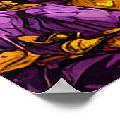 Poster Nuit éffrayante D'Halloween Avec Citrouilles (Coin)