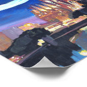 Poster Nuit étoile à Barcelone avec Sagrada Familia (Coin)