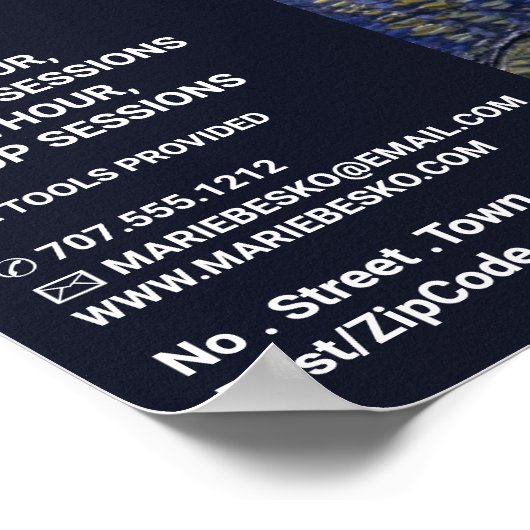 Poster Nuit Étoile Sur Le Rhône, Cours D'Art (Coin)