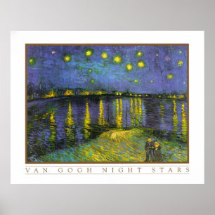 Poster Nuit étoilée au-dessus du Rhône par Vincent van