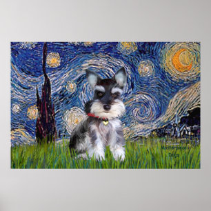 Poster Nuit étoilée - chiot Schnauzer #10