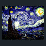 Poster Nuit étoilée de Van Gogh, 1889<br><div class="desc">Largement acclamé comme le magnum opus de Van Gogh, le tableau représente la vue à l'extérieur de la fenêtre de son sanatorium la nuit, bien qu'il ait été peint de mémoire pendant la journée. L'image est du domaine public. Contactez les Motifs & Peintures & Graphiques pour toute demande spéciale. ©...</div>